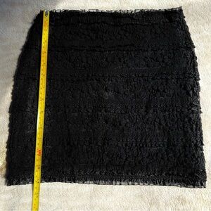 Guess Black Lace Ruffle Mini Skirt